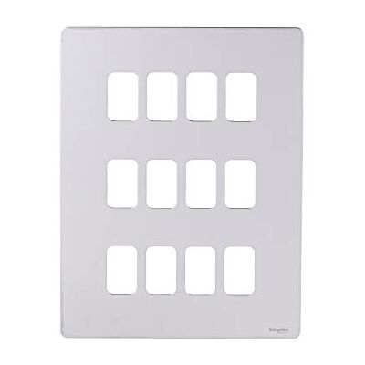 Schneider Electric GUGS12GMS Ultimat gallersystem Skruvlös platta med ram, 12 gäng, spegelstål 1-paket med 1 Schneider Electric GUGS12GMS Ultimat gallersystem Skruvlös platta med ram, 12 gäng, spegelstål 1-paket med 1