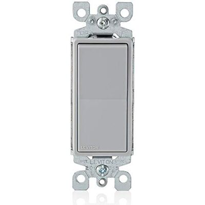 Leviton 5601-2W Enkel polig växelströmbrytare AC 15 A, 120/277 V 1 st 1 förpackning grå Leviton 5601-2W Enkel polig växelströmbrytare AC 15 A, 120/277 V 1 st 1 förpackning grå
