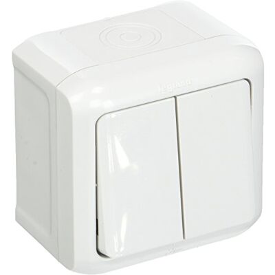 Legrand , Våtrum, ytmonterad seriebrytare, stänksäker (IP44), för montering på väggen, 782382 GRÅ Legrand , Våtrum, ytmonterad seriebrytare, stänksäker (IP44), för montering på väggen, 782382 GRÅ