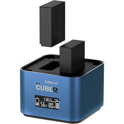 Hähnel – ProCube 2 – DSLR Duo-laddare – för Panasonic – EU/UK/USA-kontakt – laddare för DMW-BLC12, BLF19 och BLK22 batterier – inbyggda USB-laddningsportar och AA-fack Hähnel – ProCube 2 – DSLR Duo-laddare – för Panasonic – EU/UK/USA-kontakt – laddare för DMW-BLC12, BLF19 och BLK22 batterier – inbyggda USB-laddningsportar och AA-fack