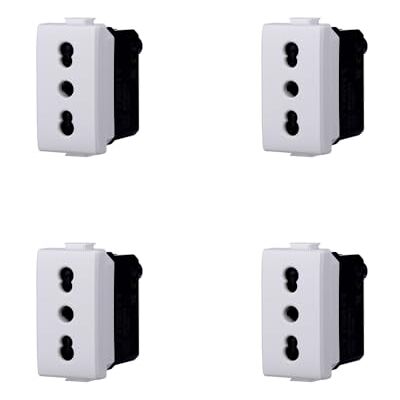 ElektroNova Kompatibel Bticino Matix 2P+T 10/16A tvåstegsuttag vit 4-pack ElektroNova Kompatibel Bticino Matix 2P+T 10/16A tvåstegsuttag vit 4-pack