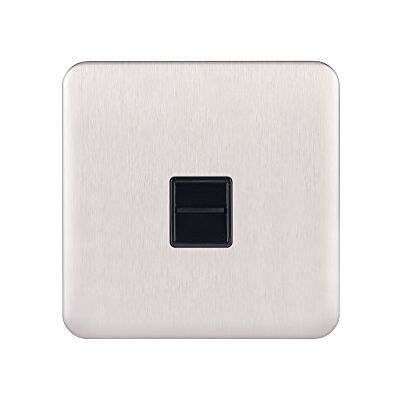 Schneider Electric Lisse Screwless Deco Datatält Single BT Master PC, Secondary, Stainless Steel/Black Schneider Electric Lisse Screwless Deco Datatält Single BT Master PC, Secondary, Stainless Steel/Black