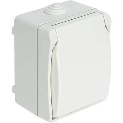 DEBFLEX Strömbrytare IP54 + 16A strömuttag 2P+T vattentät strömbrytare och uttag för utskjutande installation perfekt garage, källare, verkstad, skyddad utomhus vit DEBFLEX Strömbrytare IP54 + 16A strömuttag 2P+T vattentät strömbrytare och uttag för utskjutande installation perfekt garage, källare, verkstad, skyddad utomhus vit
