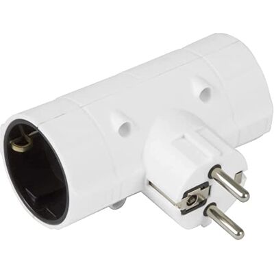 Amig 2-vägs Schuko-typ kontaktdelare Mod.3207 med jordning för anslutning av elektriska apparater Horisontell dubbelväggig adapter Maximal spänning: 250 V Maximal strömstyrka: 10/16 A Amig 2-vägs Schuko-typ kontaktdelare Mod.3207 med jordning för anslutning av elektriska apparater Horisontell dubbelväggig adapter Maximal spänning: 250 V Maximal strömstyrka: 10/16 A