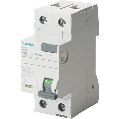 Siemens Indus.Sector FI-skyddskontakt 5SV3312-6 25A, 1+N,30 mA,230 V SENTRON felfelströmbrytare 4001869429632 Siemens Indus.Sector FI-skyddskontakt 5SV3312-6 25A, 1+N,30 mA,230 V SENTRON felfelströmbrytare 4001869429632
