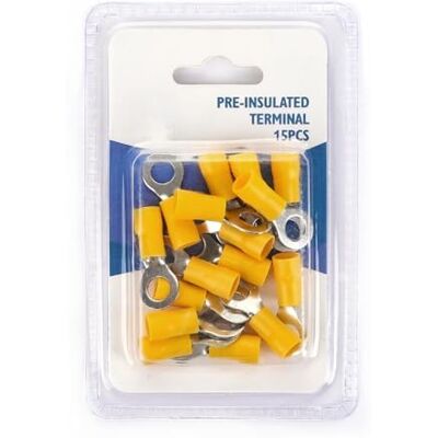 Levitantes Terminal förisolerad terminal SV1.25-6 gul, 20-pack blisterförpackning, lämplig för säkra och tillförlitliga elektriska anslutningar.* Levitantes Terminal förisolerad terminal SV1.25-6 gul, 20-pack blisterförpackning, lämplig för säkra och tillförlitliga elektriska anslutningar.*