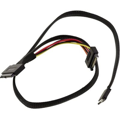 KALEA-INFORMATIQUE PCIe 4.0-kabelkabel med Oculink-kontakter SFF-8612/SFF-8611 till SFF-8639 68 pin U2 U3 längd 70 cm KALEA-INFORMATIQUE PCIe 4.0-kabelkabel med Oculink-kontakter SFF-8612/SFF-8611 till SFF-8639 68 pin U2 U3 längd 70 cm