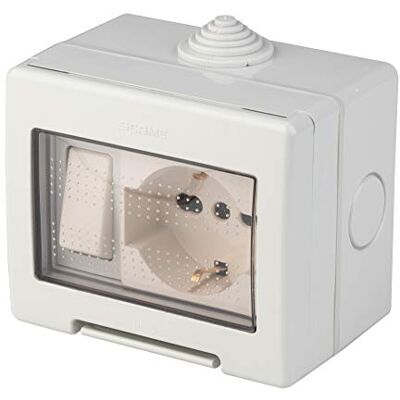 IDROWEB PP0170X Vägglåda - 10A knapp, Schuko, IP55 IDROWEB PP0170X Vägglåda - 10A knapp, Schuko, IP55