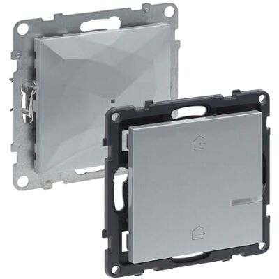 Legrand , SEANO med Netatmo infälld Gateway, trådlös Gateway, master switch "kom/går", LED-batteristatus, 3 V-batteri (8 års livslängd), väggsändare, smart hemset, färg: aluminium, 765730 Legrand , SEANO med Netatmo infälld Gateway, trådlös Gateway, master switch "kom/går", LED-batteristatus, 3 V-batteri (8 års livslängd), väggsändare, smart hemset, färg: aluminium, 765730