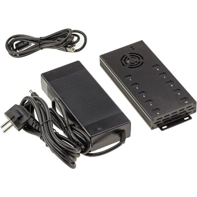 KALEA-INFORMATIQUE Industriell metallladdningsstation 10 port USB typ C maximal effekt 120 W, 5 V 2.1A strömförsörjning per port KALEA-INFORMATIQUE Industriell metallladdningsstation 10 port USB typ C maximal effekt 120 W, 5 V 2.1A strömförsörjning per port