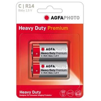 AgfaPhoto AGBR14B2-D-alkaliska batterier, förpackning med 2 AgfaPhoto AGBR14B2-D-alkaliska batterier, förpackning med 2