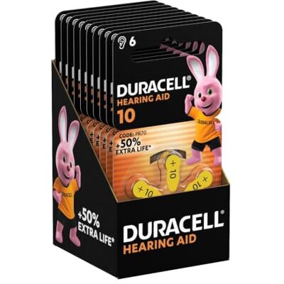 Duracell -batterier för hörapparater, storlek 10, 60-pack, upp till +50% extra batteritid, enkel installation, upp till 100% återvinningsbar förpackning, 4 års garanti i förvaring Duracell -batterier för hörapparater, storlek 10, 60-pack, upp till +50% extra batteritid, enkel installation, upp till 100% återvinningsbar förpackning, 4 års garanti i förvaring