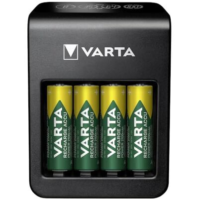 Varta Laddare för 2/4 AA/AAA, 1x 9V, LCD Plug Charger+ för laddningsbara NiMH-batterier, EU-kontakt, 1x USB-enhet, svart, Inkl. 4x AA 2100 mAh Varta Laddare för 2/4 AA/AAA, 1x 9V, LCD Plug Charger+ för laddningsbara NiMH-batterier, EU-kontakt, 1x USB-enhet, svart, Inkl. 4x AA 2100 mAh