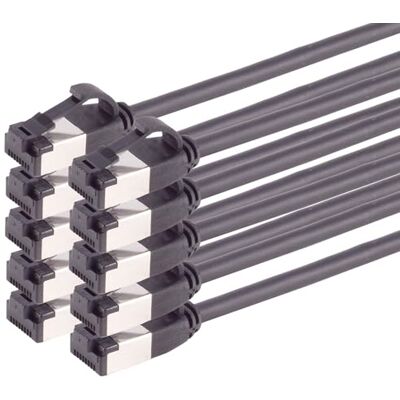 1aTTack.de 1 m Cat 8.1 Lan kabel nätverkskabel (10 stycken) Cat 8 Ethernet-kabel med RJ45-kontakt smal och tunn med 40 Gbps överföringshastighet svart 1,0 meter 1aTTack.de 1 m Cat 8.1 Lan kabel nätverkskabel (10 stycken) Cat 8 Ethernet-kabel med RJ45-kontakt smal och tunn med 40 Gbps överföringshastighet svart 1,0 meter