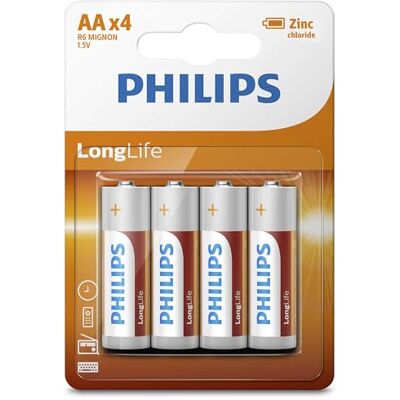 Philips LONGLIFE – 4 blister R6 (AA) Philips LONGLIFE – 4 blister R6 (AA)