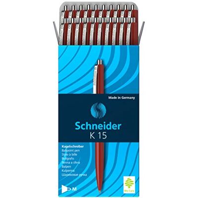 Schneider K 15 mekanisk kulspetspenna typ M outplånligt bläckpaket med 20 röda Schneider K 15 mekanisk kulspetspenna typ M outplånligt bläckpaket med 20 röda