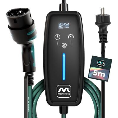 Masterplug Ev-Laddningskabel För El- Och Hybridfordon, 5 Meter, Mode 2, Schuko Eu-Kontakt Till Typ 2-Billaddare, 3,6 Kw, 16 A, Evcm221605G/Eu Masterplug Ev-Laddningskabel För El- Och Hybridfordon, 5 Meter, Mode 2, Schuko Eu-Kontakt Till Typ 2-Billaddare, 3,6 Kw, 16 A, Evcm221605G/Eu