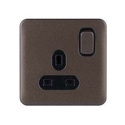 Schneider Electric Schneider Elektrisk Lissse Skruvlös Deco 1G 13A Sw Uttag BSS, 1 Gang 2 Pole, Mocha Bronze/Black Schneider Electric Schneider Elektrisk Lissse Skruvlös Deco 1G 13A Sw Uttag BSS, 1 Gang 2 Pole, Mocha Bronze/Black