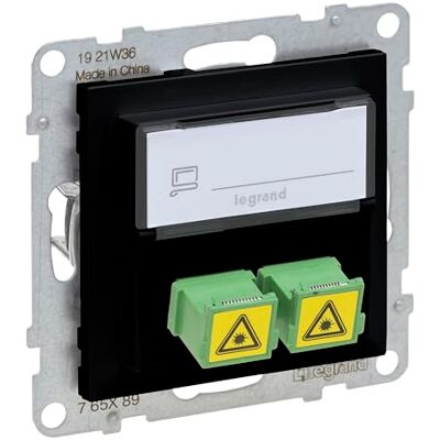 Legrand , SEANO SC/APC Monomode glasfiberuttag, 2 glasfiberkabel, duplexadapter, färg: svart, 765389 Legrand , SEANO SC/APC Monomode glasfiberuttag, 2 glasfiberkabel, duplexadapter, färg: svart, 765389