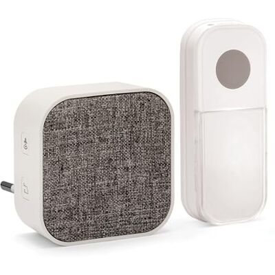Velamp TAYLOR AC: Trådlös dörrklocka med uttag, 150m, 36 melodier. Vit Velamp TAYLOR AC: Trådlös dörrklocka med uttag, 150m, 36 melodier. Vit
