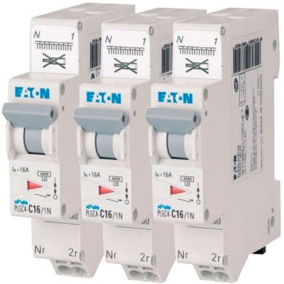 Eaton 109130 PLGC4-C16/1N PH/N MODULÄR DISJONCER Vit GRÅ MANETTE 1P+N / 16 A C-KURV Direktanslutning utan skruvar 3 brytare Eaton 109130 PLGC4-C16/1N PH/N MODULÄR DISJONCER Vit GRÅ MANETTE 1P+N / 16 A C-KURV Direktanslutning utan skruvar 3 brytare