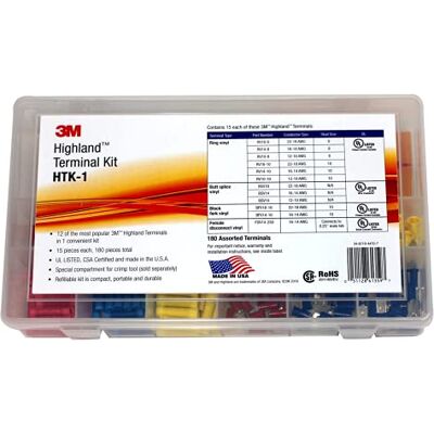 3M Highland terminalkit, HTK-1, 180 delar, påfyllningsbart kit är kompakt, bärbar och hållbar 3M Highland terminalkit, HTK-1, 180 delar, påfyllningsbart kit är kompakt, bärbar och hållbar