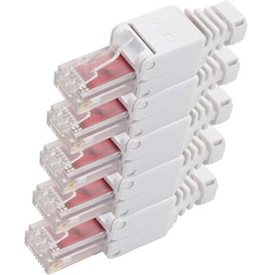 1aTTack.de Cat.6 verktygslös pluggmontering för flexibla och styva inre ledare AWG 23-26 nätverkskabel installationskabel 5 delar 1aTTack.de Cat.6 verktygslös pluggmontering för flexibla och styva inre ledare AWG 23-26 nätverkskabel installationskabel 5 delar