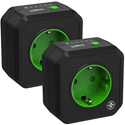 Ansmann timeruttag AES1/energibesparande uttag med timer för hushållsapparater: Värmefläkt, kaffemaskin, tvättmaskin och mycket mer. /Driftstid via knappfunktion justerbar 2-pack Ansmann timeruttag AES1/energibesparande uttag med timer för hushållsapparater: Värmefläkt, kaffemaskin, tvättmaskin och mycket mer. /Driftstid via knappfunktion justerbar 2-pack