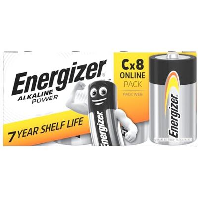 Energizer C Batterier - 8-Pack - Alkalisk kraft Energizer C Batterier - 8-Pack - Alkalisk kraft