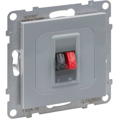 Legrand , SEANO Högtalaranslutning 1-vägs med fjäderklämmor (röd/svart) 1-faldig, färg: lackerad aluminium, 765276 Legrand , SEANO Högtalaranslutning 1-vägs med fjäderklämmor (röd/svart) 1-faldig, färg: lackerad aluminium, 765276