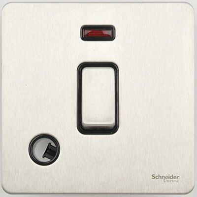 Schneider Electric GU2414BSS Ultimat skruvlös platt platta, 2-polig switch, 1 gäng, rostfritt stål paket med 1 Schneider Electric GU2414BSS Ultimat skruvlös platt platta, 2-polig switch, 1 gäng, rostfritt stål paket med 1