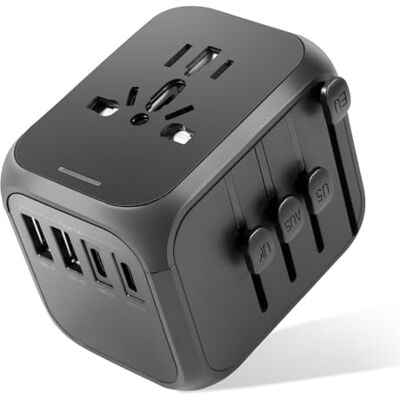 Carehabi 25 W adapter, resa universell kontakt med 2 USB och 2 USB C, universell resekontakt för Storbritannien, USA, Europa Australien Tyskland Thailand Carehabi 25 W adapter, resa universell kontakt med 2 USB och 2 USB C, universell resekontakt för Storbritannien, USA, Europa Australien Tyskland Thailand