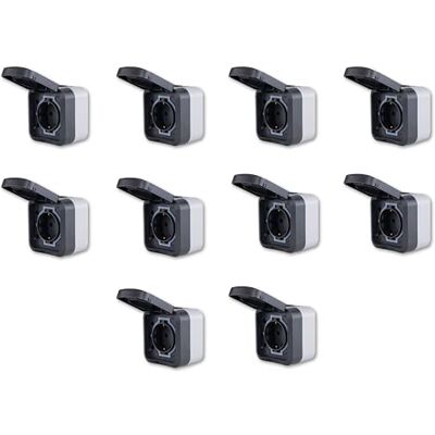 REV 10 x uttag, 1-vägs AquaStorm sparset – våtrum IP55, tvåpolig, ytmonterad, 230 V, 16 A, antracit REV 10 x uttag, 1-vägs AquaStorm sparset – våtrum IP55, tvåpolig, ytmonterad, 230 V, 16 A, antracit