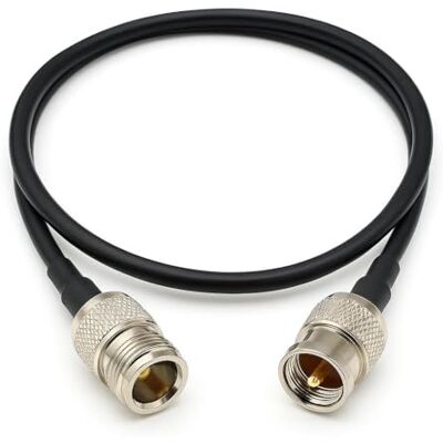 Jetfon 50 cm RG58 koaxialförlängningskabel N (F) till PL (M) -kontakter Jetfon 50 cm RG58 koaxialförlängningskabel N (F) till PL (M) -kontakter