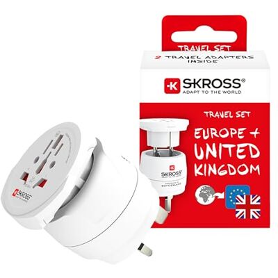 SKROSS 1.500231C-E, kombinerad värld till Storbritannien världsomspännande till Storbritannien universell reseadapter spänning och effekt: 100 V–1 300 W/250 V – 3 250 W stötskydd SKROSS 1.500231C-E, kombinerad värld till Storbritannien världsomspännande till Storbritannien universell reseadapter spänning och effekt: 100 V–1 300 W/250 V – 3 250 W stötskydd