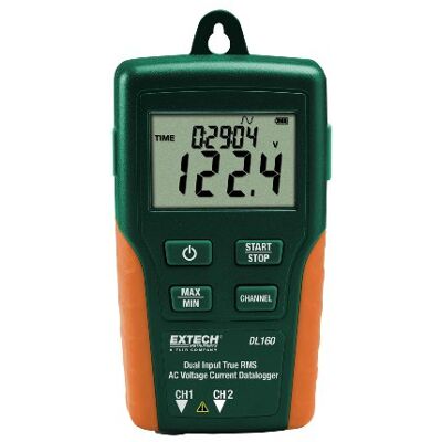 Extech TRMS växelspänning/växelströmsdatalogger med dubbla ingångar, 1 st, DL160 Extech TRMS växelspänning/växelströmsdatalogger med dubbla ingångar, 1 st, DL160