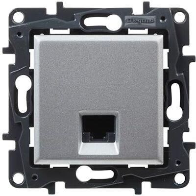 Legrand 398257 Komponerbart RJ45 CAT6 UTP-uttag för infälld installation Niloé Step-sortiment Aluminiumfärg Legrand 398257 Komponerbart RJ45 CAT6 UTP-uttag för infälld installation Niloé Step-sortiment Aluminiumfärg