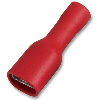 Pro Power STFDFD1-188(8) kvinnlig tryckknapp terminal, röd, 12 Am, 6,3 mm, paket med 100 Pro Power STFDFD1-188(8) kvinnlig tryckknapp terminal, röd, 12 Am, 6,3 mm, paket med 100