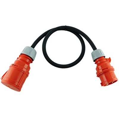 NWP CEE-adapter 16 A 400 V kontakt till 32 A 400 V koppling starkström – 1 m anslutningskabel – IP44-5 x 2,5 mm² gummislang kabel NWP CEE-adapter 16 A 400 V kontakt till 32 A 400 V koppling starkström – 1 m anslutningskabel – IP44-5 x 2,5 mm² gummislang kabel