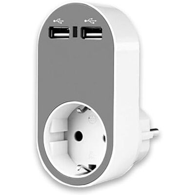 Brightium Universell reseadapter med 2 USB-portar, 3,4 A-utgång, perfekt för laddning av elektroniska enheter utomlands. Brightium Universell reseadapter med 2 USB-portar, 3,4 A-utgång, perfekt för laddning av elektroniska enheter utomlands.