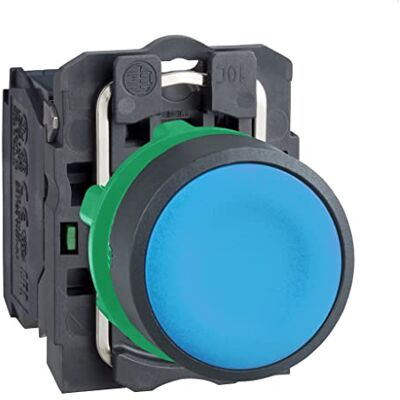 Schneider Electric Schneider XB5AA61 tryckknapp, platt, utan rastning, 1S, blå, diameter 22 cm Schneider Electric Schneider XB5AA61 tryckknapp, platt, utan rastning, 1S, blå, diameter 22 cm