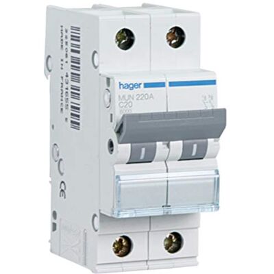 Hager - MUN263A - 2P - 63A - Kretsbrytare Hager - MUN263A - 2P - 63A - Kretsbrytare