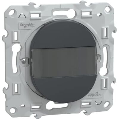 Schneider Electric Ovalis tryckknapp med etiketthållare 10AX antracit S340266 Schneider Electric Ovalis tryckknapp med etiketthållare 10AX antracit S340266