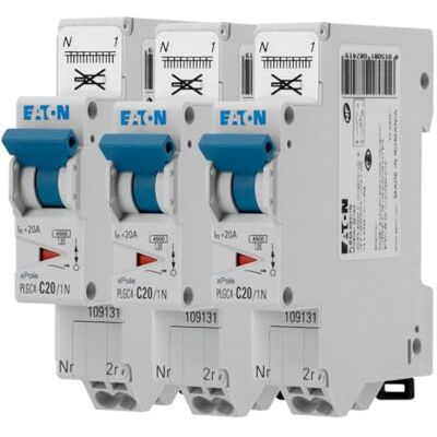 Eaton 109131 PLGC4-C20/1N PH/N MODULÄR DISJONCER Vit BLÅ MANETTE 1P+N / 20 A C-krökning Direktanslutning utan skruvar 3 brytare Eaton 109131 PLGC4-C20/1N PH/N MODULÄR DISJONCER Vit BLÅ MANETTE 1P+N / 20 A C-krökning Direktanslutning utan skruvar 3 brytare