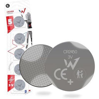 W onder Full Energy CR2450, litiumbatteri, 3 V, långvariga, 5-pack, säkert förpackade, perfekt för små elektroniska enheter. W onder Full Energy CR2450, litiumbatteri, 3 V, långvariga, 5-pack, säkert förpackade, perfekt för små elektroniska enheter.