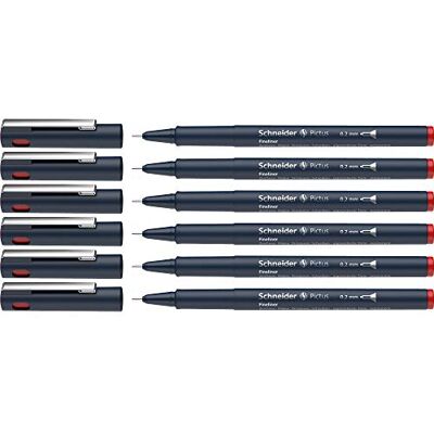 Schneider Pictus Fineliner (linjetjocklek 0,2 mm) 6-pack, röd Schneider Pictus Fineliner (linjetjocklek 0,2 mm) 6-pack, röd