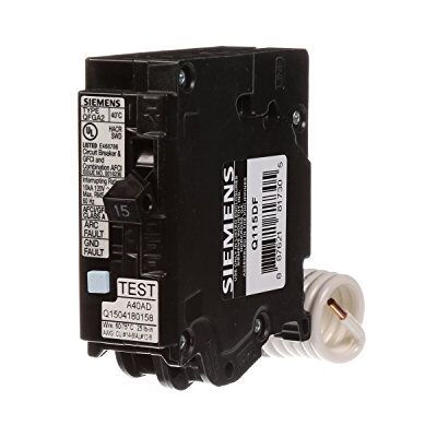 Siemens Q115DF 15-Amp Afci/Gfci Dual Function Circuit Breaker, Plug on Load Center Style by Siemens Q115DF 15-Amp Afci/Gfci Dual Function Circuit Breaker, Plug on Load Center Style by