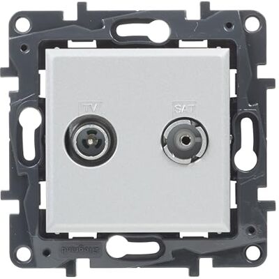 Legrand 398316 TV-R/SAT-uttag som är kompositbart för infälld installation Niloé Step-sortiment Aluminiumfärg Legrand 398316 TV-R/SAT-uttag som är kompositbart för infälld installation Niloé Step-sortiment Aluminiumfärg