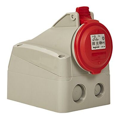 Legrand Legkant, CEE 16A uttagsuttag, röd 4-polig (3P+PE), 6 h (400 V/16 A), skyddstyp IP44, IK09, 090159 Legrand Legkant, CEE 16A uttagsuttag, röd 4-polig (3P+PE), 6 h (400 V/16 A), skyddstyp IP44, IK09, 090159