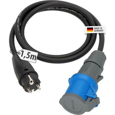 Brennenstuhl camping adapterkabel/CEE-adapter med skyddskontakt-plugg och CEE-koppling (1,5m kabel i svart, H07RN-F 3G2,5, 230V/16A, kontinuerlig användning utomhus IP44, Made in Germany) Brennenstuhl camping adapterkabel/CEE-adapter med skyddskontakt-plugg och CEE-koppling (1,5m kabel i svart, H07RN-F 3G2,5, 230V/16A, kontinuerlig användning utomhus IP44, Made in Germany)